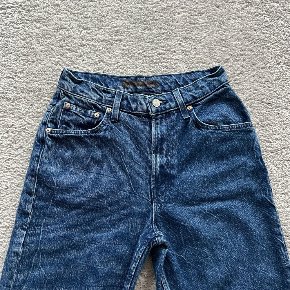 Mother HW‎ Double Stack Ankle Snap Crackle Pop Jeans Womens 27 Blue High Rise - Picture 4 of 15